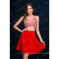 Grace Karin 2016 Nouvelle conception Sexy Two Piece Set Sequins Ball Short Robe de bal Robe rouge CL008913-1